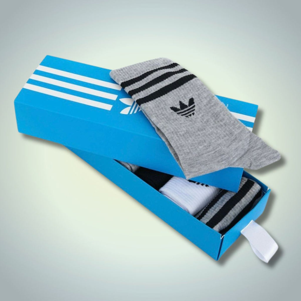 Adidas Sada 6 dlhých pánskych ponožiek, 40-45. Čierna, sivá, biela. Prémiová kvalita