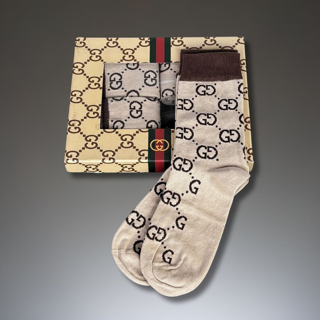Gucci Súprava 4 pánskych ponožiek, 40-45. Béžová. Prémiová kvalita