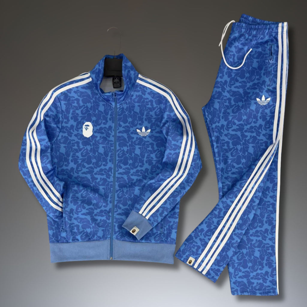 Adidas x A Bathing Ape pánska tepláková súprava, modrá. Prémiová kvalita