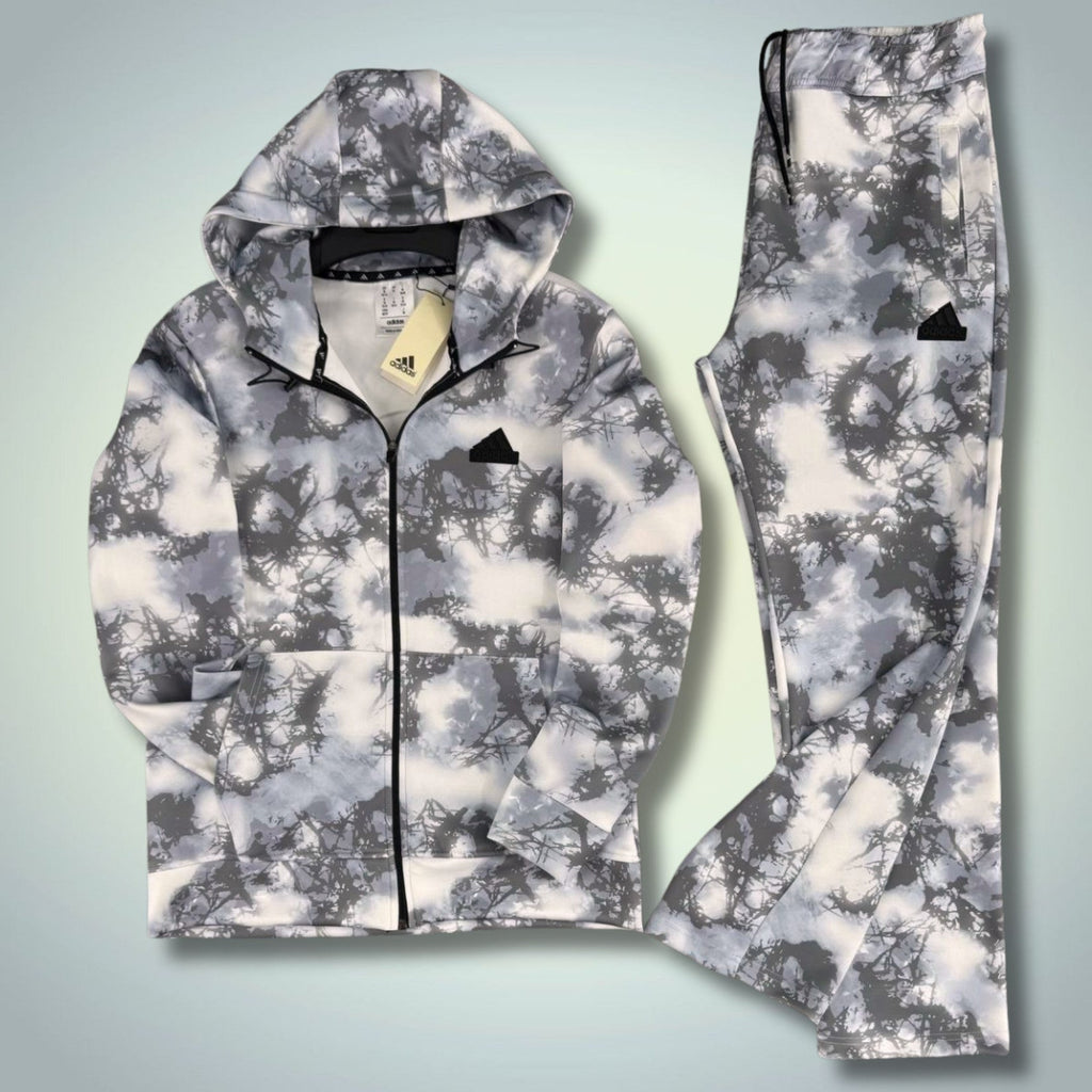 Adidas pánska tepláková súprava 2025, rozmazaný vzor, sivá. Prémiová kvalita