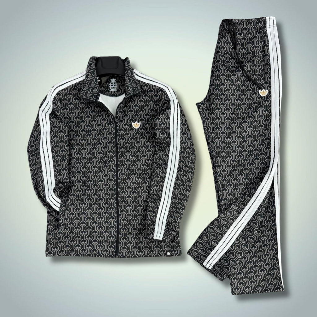 Pánska tepláková súprava Adidas DJ, čierno-biela, prémiová kvalita