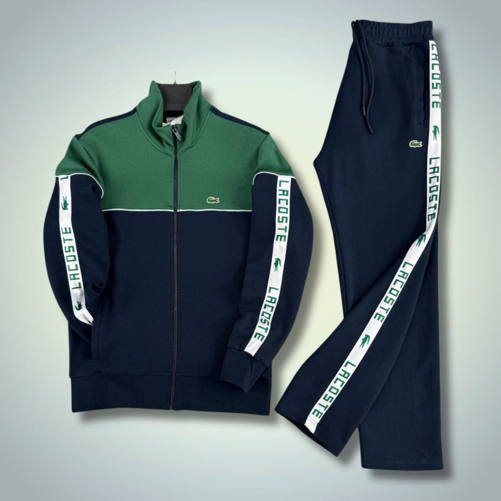 Pánska tepláková súprava Lacoste, tmavomodro-zelená, model 2026, prémiová kvalita