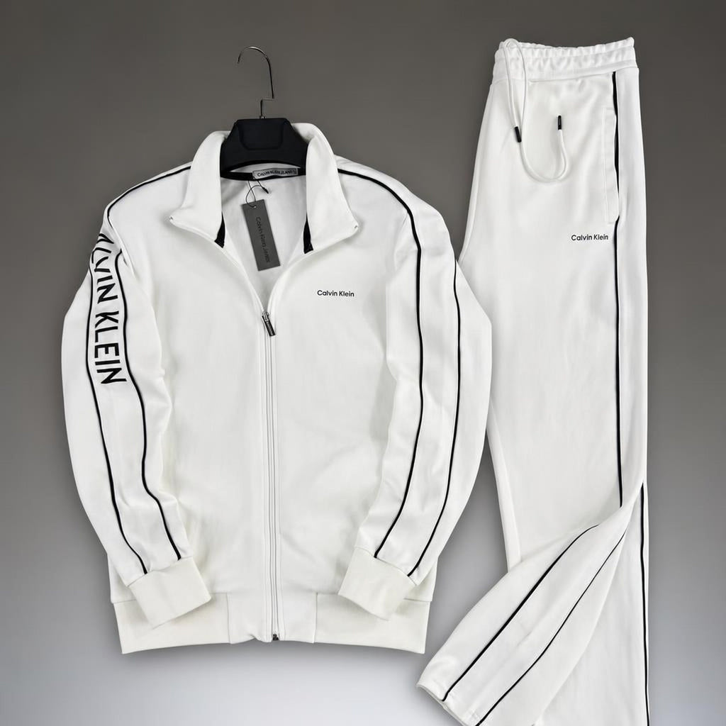 Calvin Klein pánska športová súprava s kontrastným lemom, biela. Prémiová kvalita
