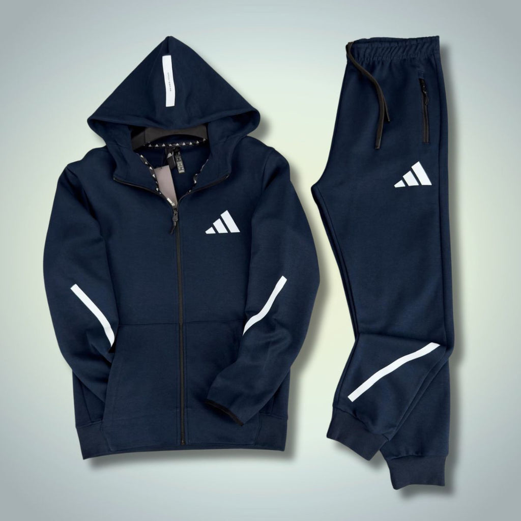 Pánska tepláková súprava Adidas, 2025, tmavomodrá. Prémiová kvalita