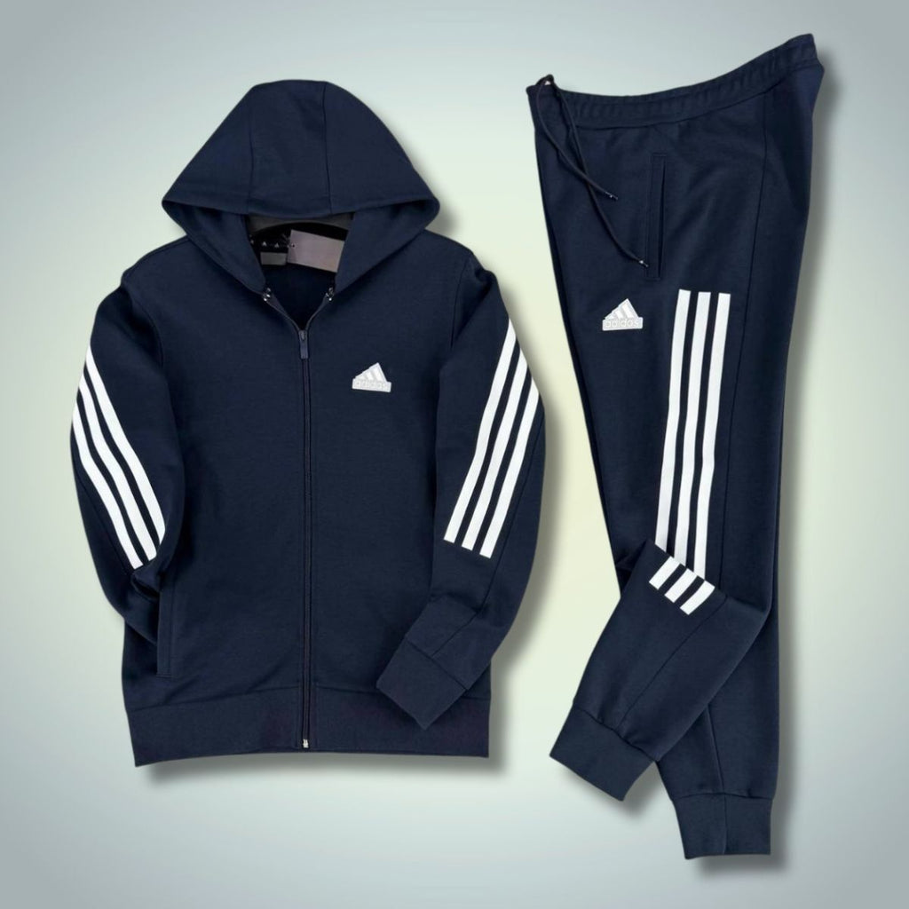 Adidas pánska tepláková súprava 2025, zvislé pruhy, tmavomodrá. Prémiová kvalita