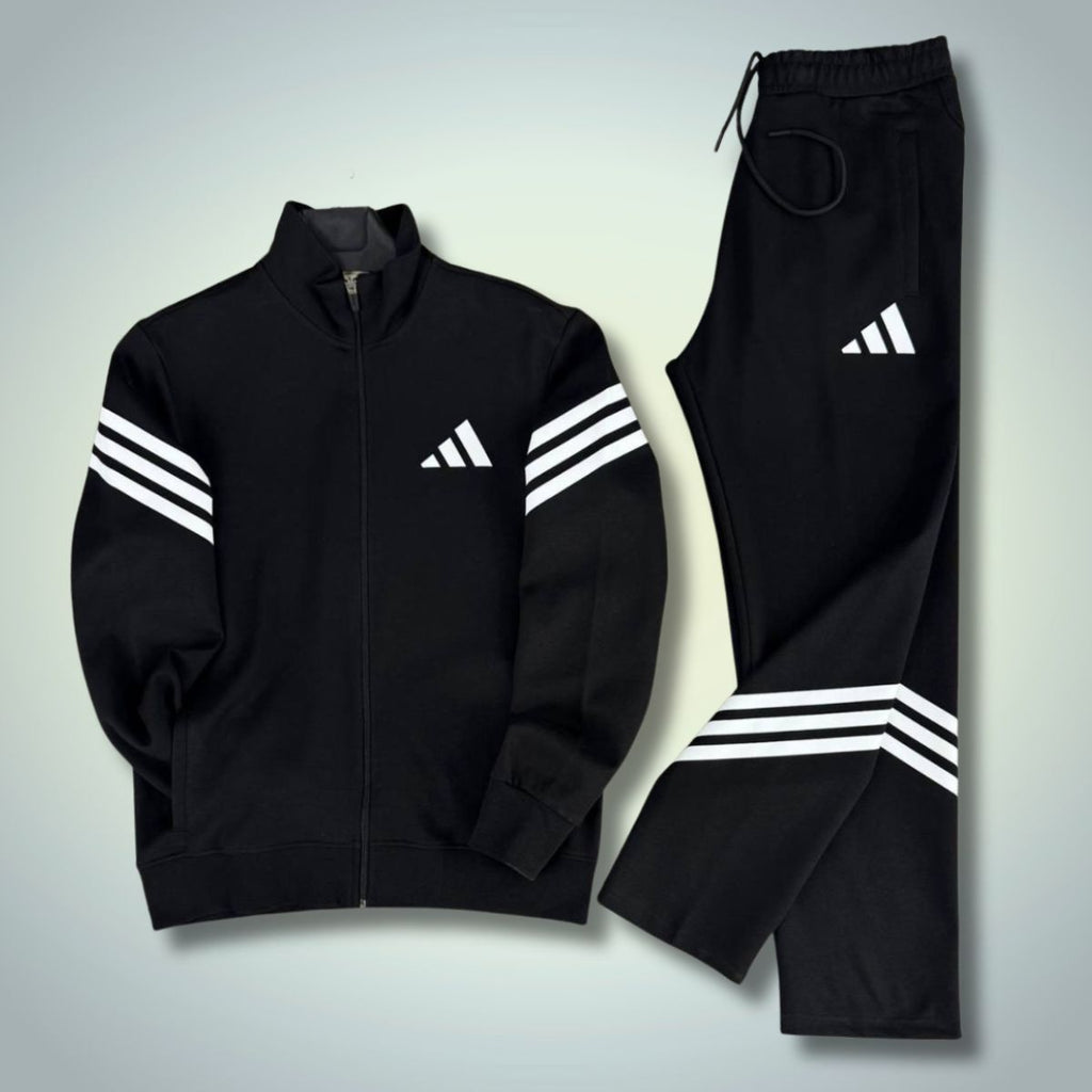 Adidas pánska tepláková súprava 2025, vertikálne pruhy, čierna. Prémiová kvalita