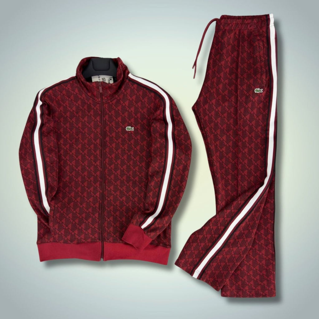 Lacoste pánska tepláková súprava Jacquard Monogram, červená. Prémiová kvalita