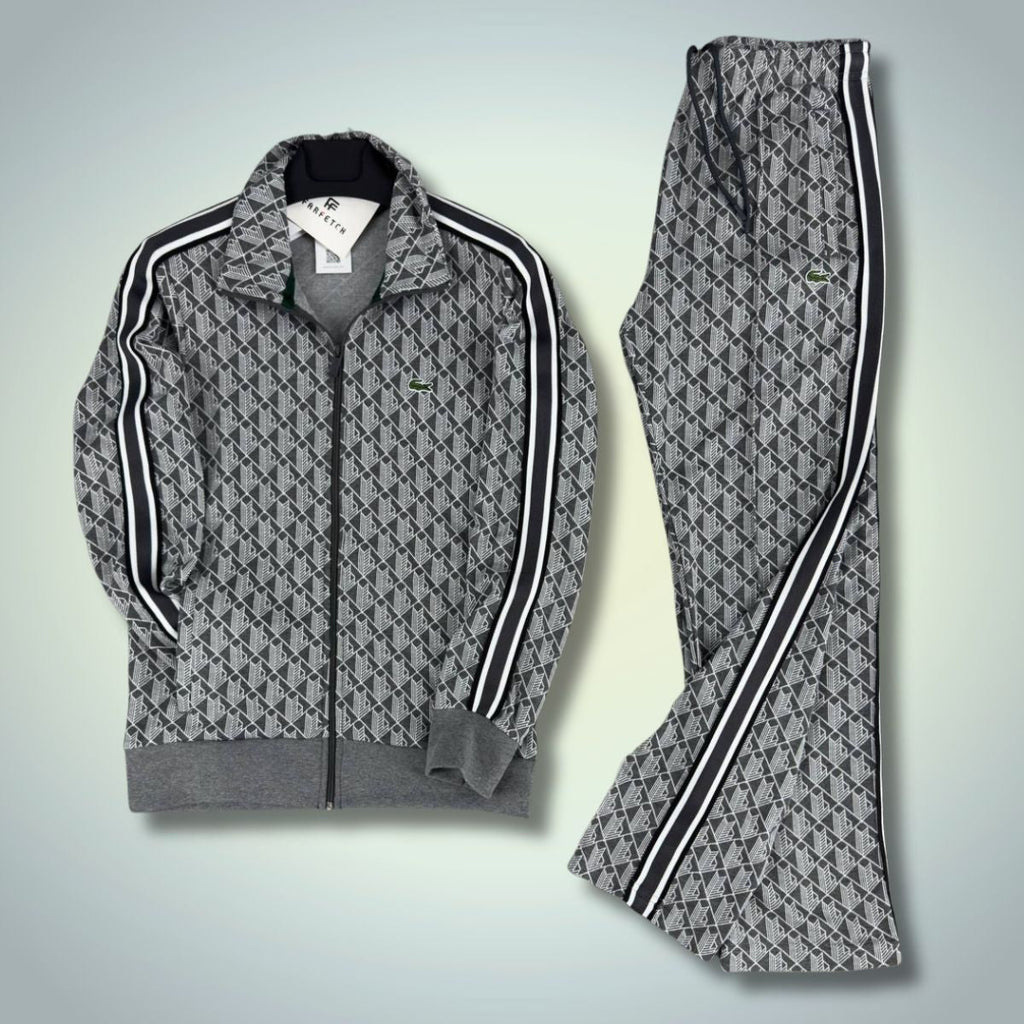 Lacoste pánska tepláková súprava Jacquard Monogram, grafitovo-sivá. Prémiová kvalita