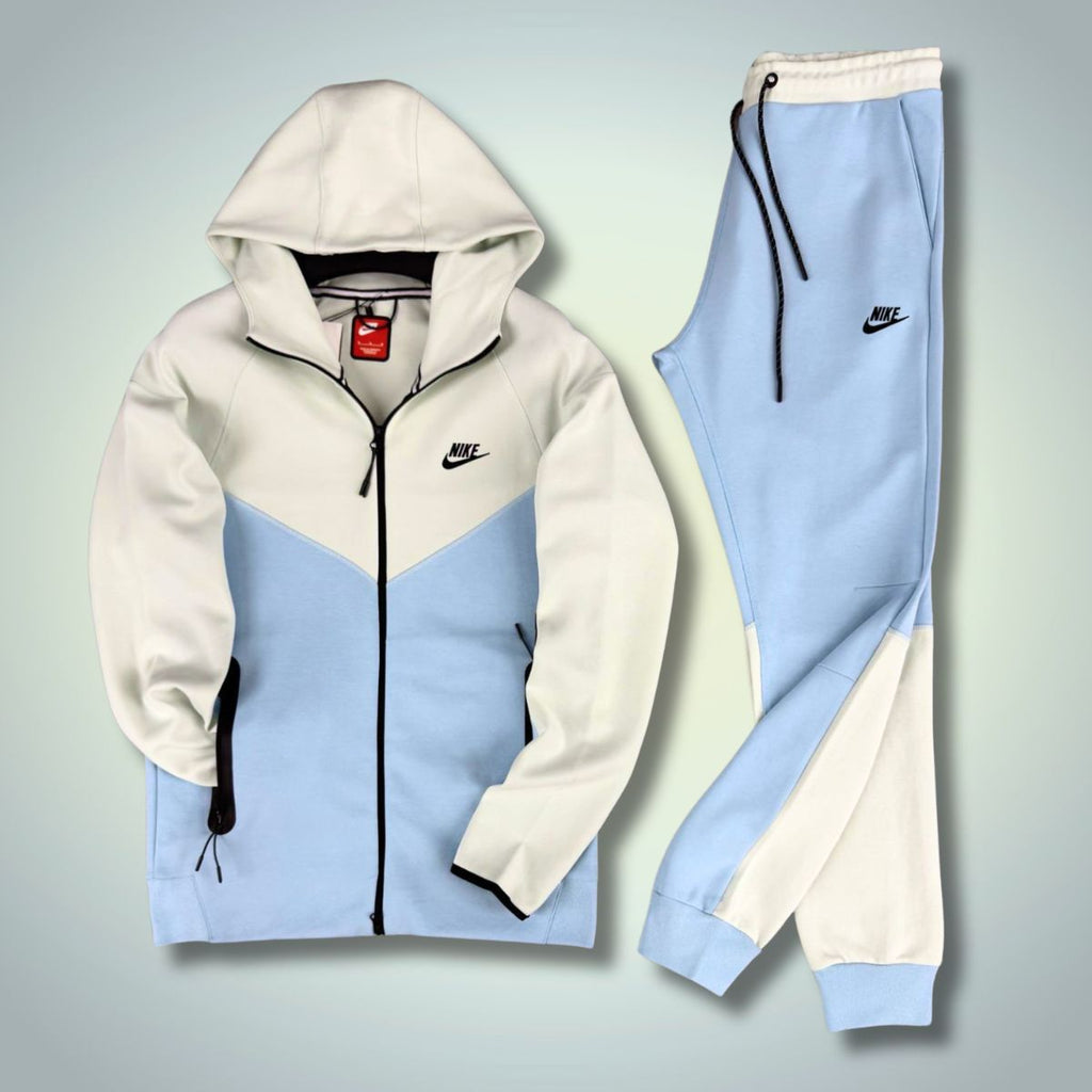 Pánska tepláková súprava Nike Tech Fleece, detská modrá - biela. Model 2023. Prémiová kvalita