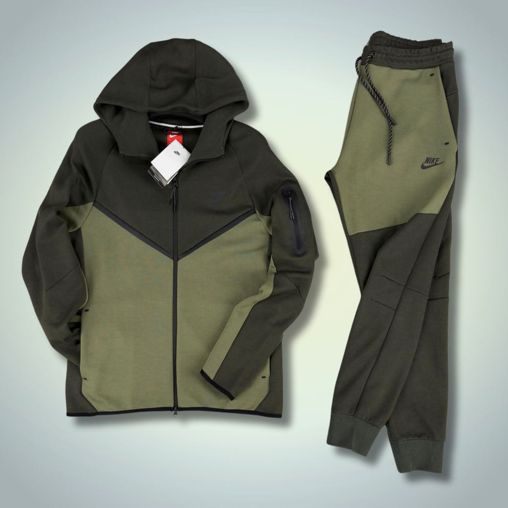 Pánska tepláková súprava Nike Tech Fleece, tmavozelená - olivovo zelená. Model 2024. Prémiová kvalita
