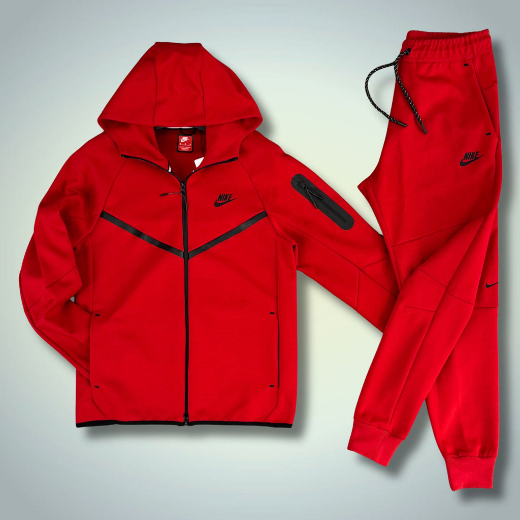 Pánska tepláková súprava Nike Tech Fleece, červená, Model 2024. Prémiová kvalita
