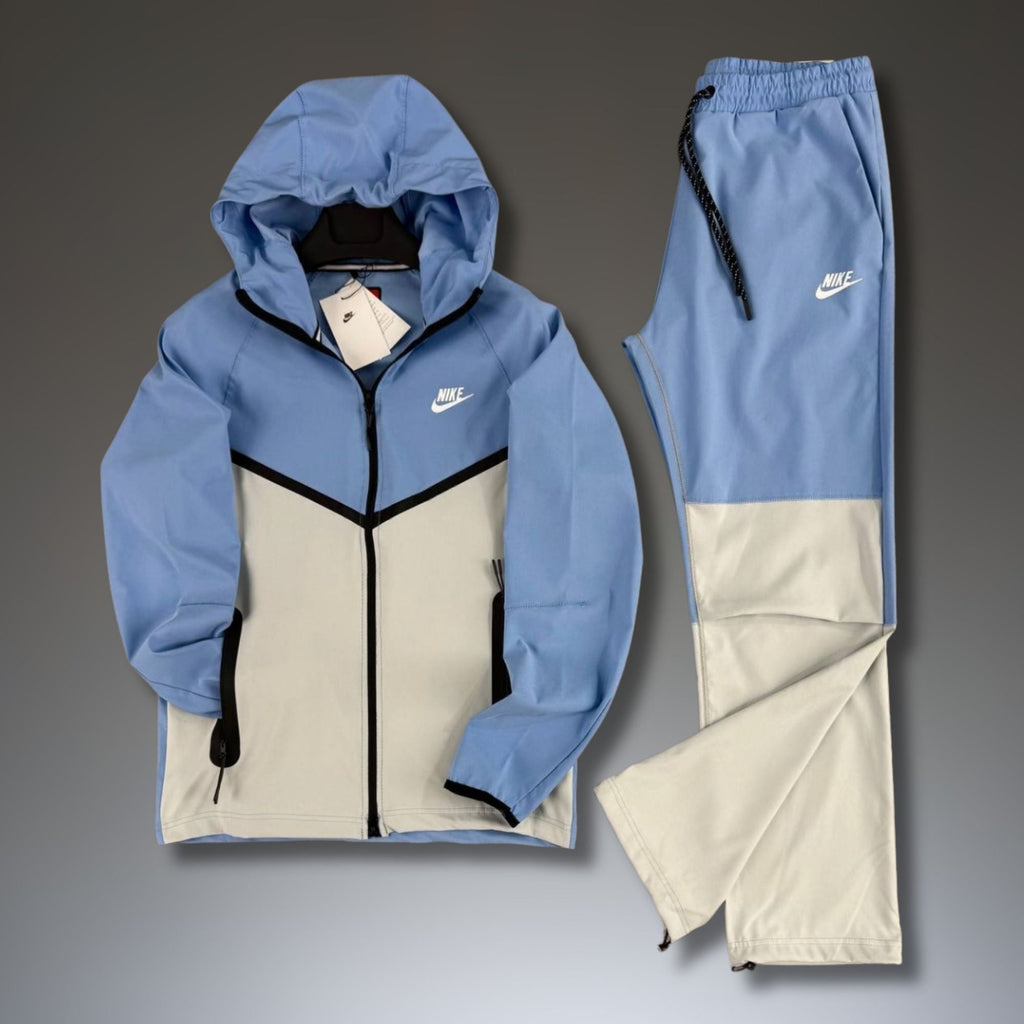 Nike Tech Fleece pánska nepremokavá športová súprava, modro-biela. Prémiová kvalita