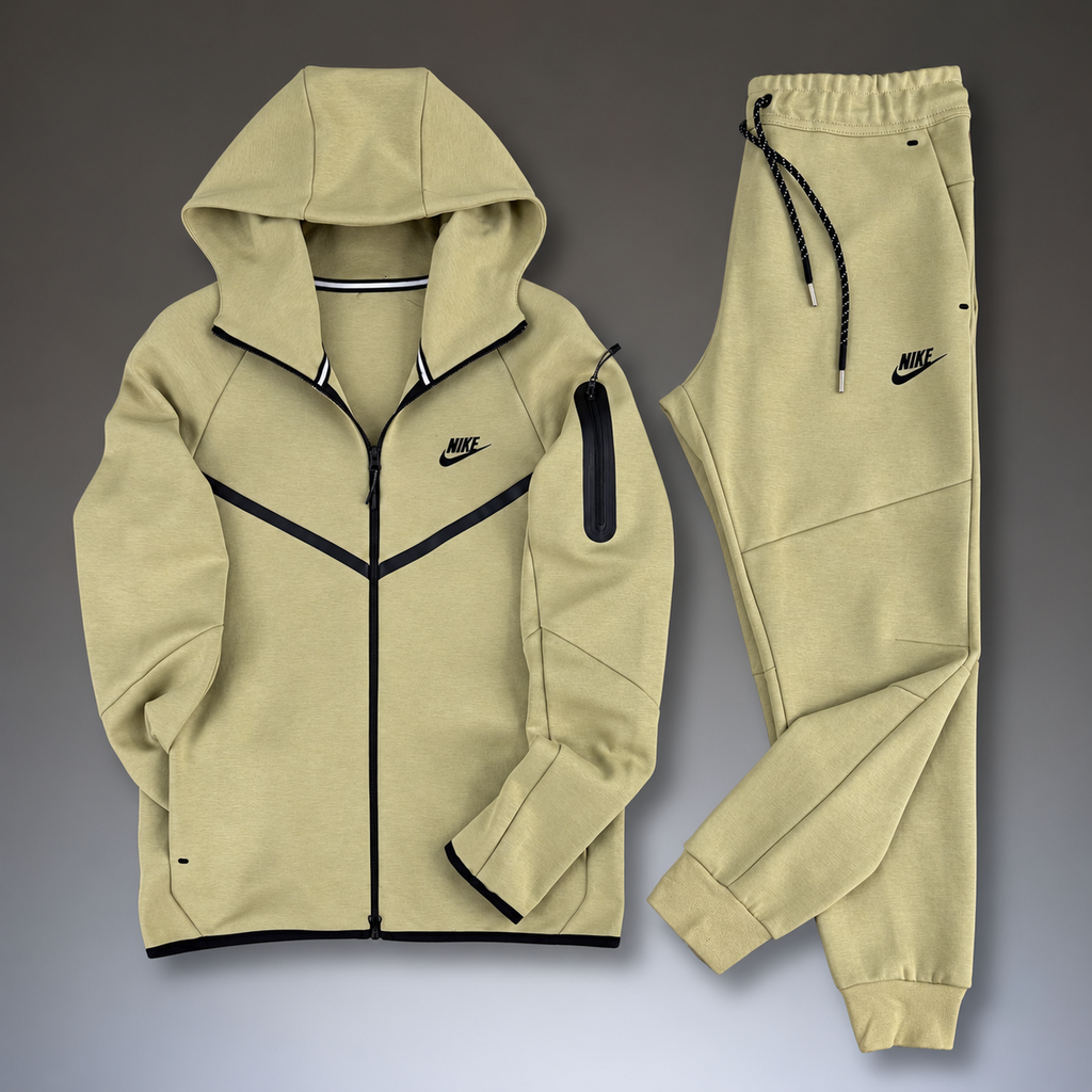 Nike Tech Fleece pánska športová súprava, pieskovo béžová. Model 2024. Prémiová kvalita