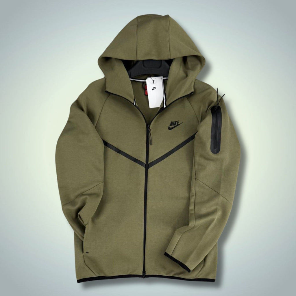 Nike Tech Fleece pánska mikina, olivovo zelená. Model 2024. Prémiová kvalita