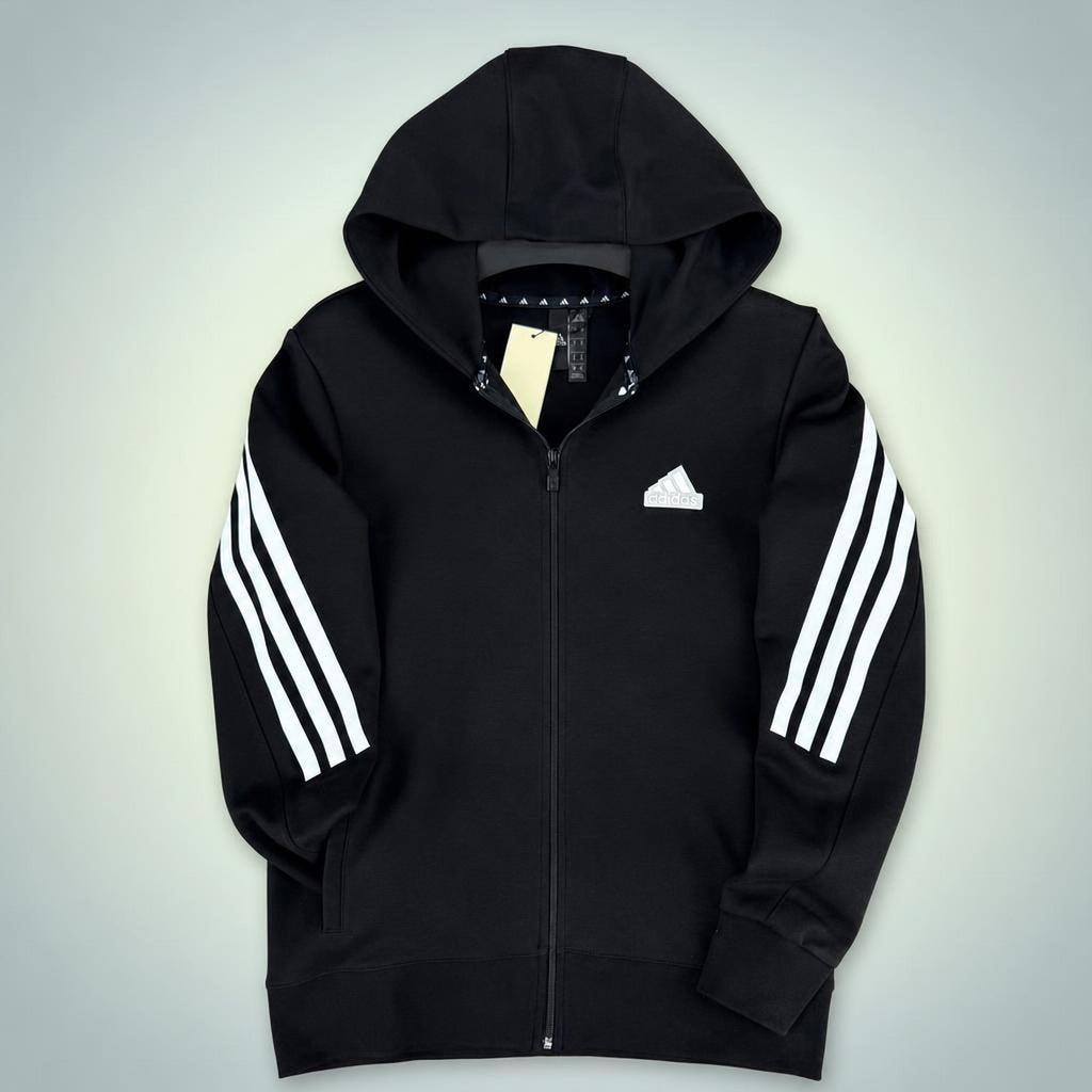 Adidas pánska mikina s kapucňou, tri pruhy, čierna. Premium kvalita