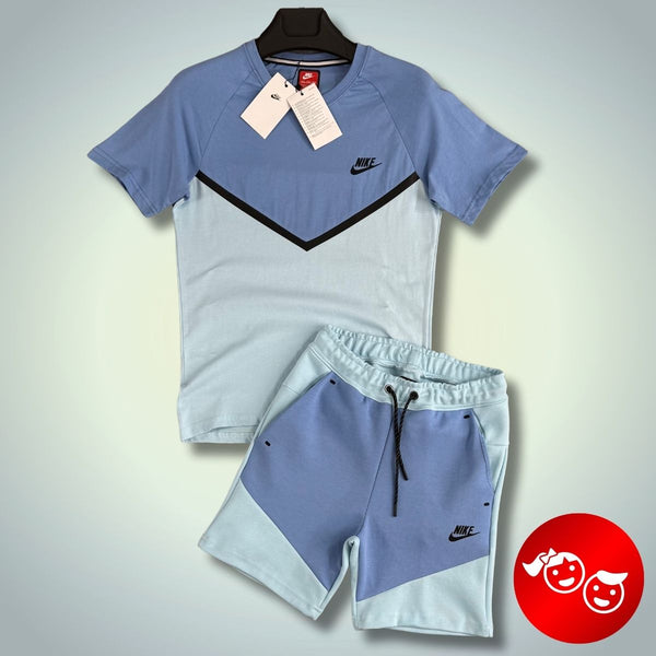 Nike Tech Fleece detský set s kraťasmi, Blue-Light Blue. Prémiová kvalita