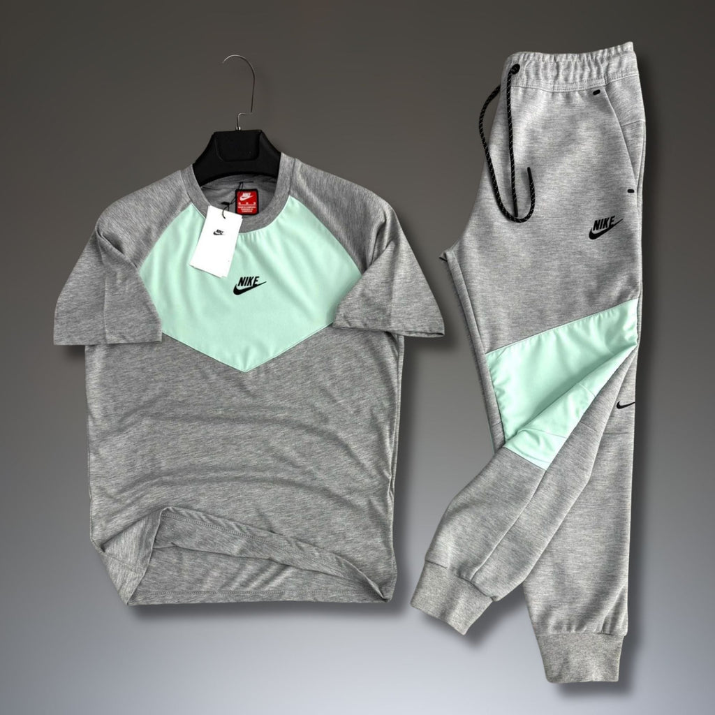 Nike Tech Fleece pánska letná tepláková súprava, klasická sivá-mäta. 2026. Prémiová kvalita