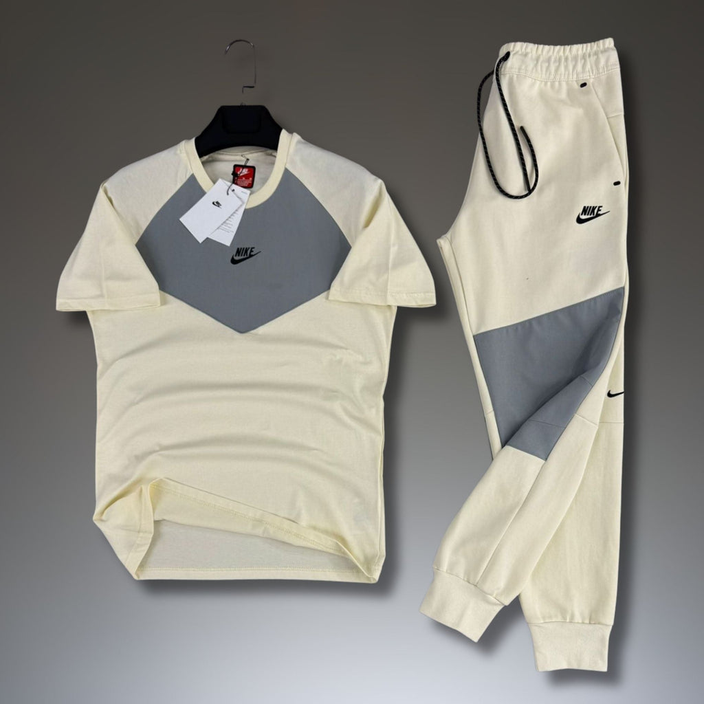 Nike Tech Fleece pánska letná tepláková súprava, špinavobiela-sivá. 2026. Prémiová kvalita