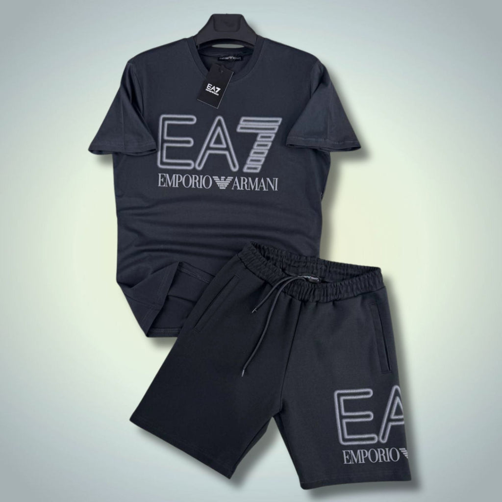 EA7 pánsky krátky športový set, grafitový. Premium kvalita
