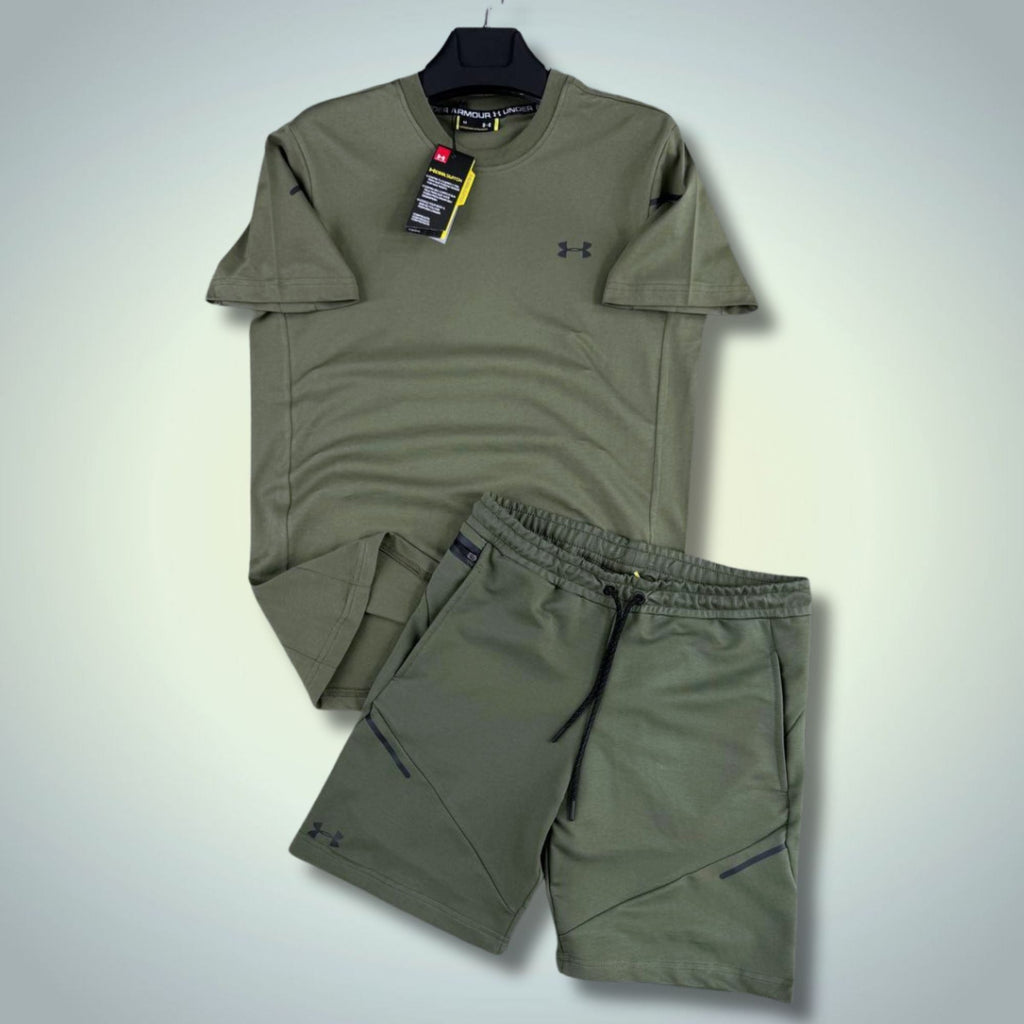 Under Armour pánsky krátky športový set, olivovo zelený. Premium kvalita