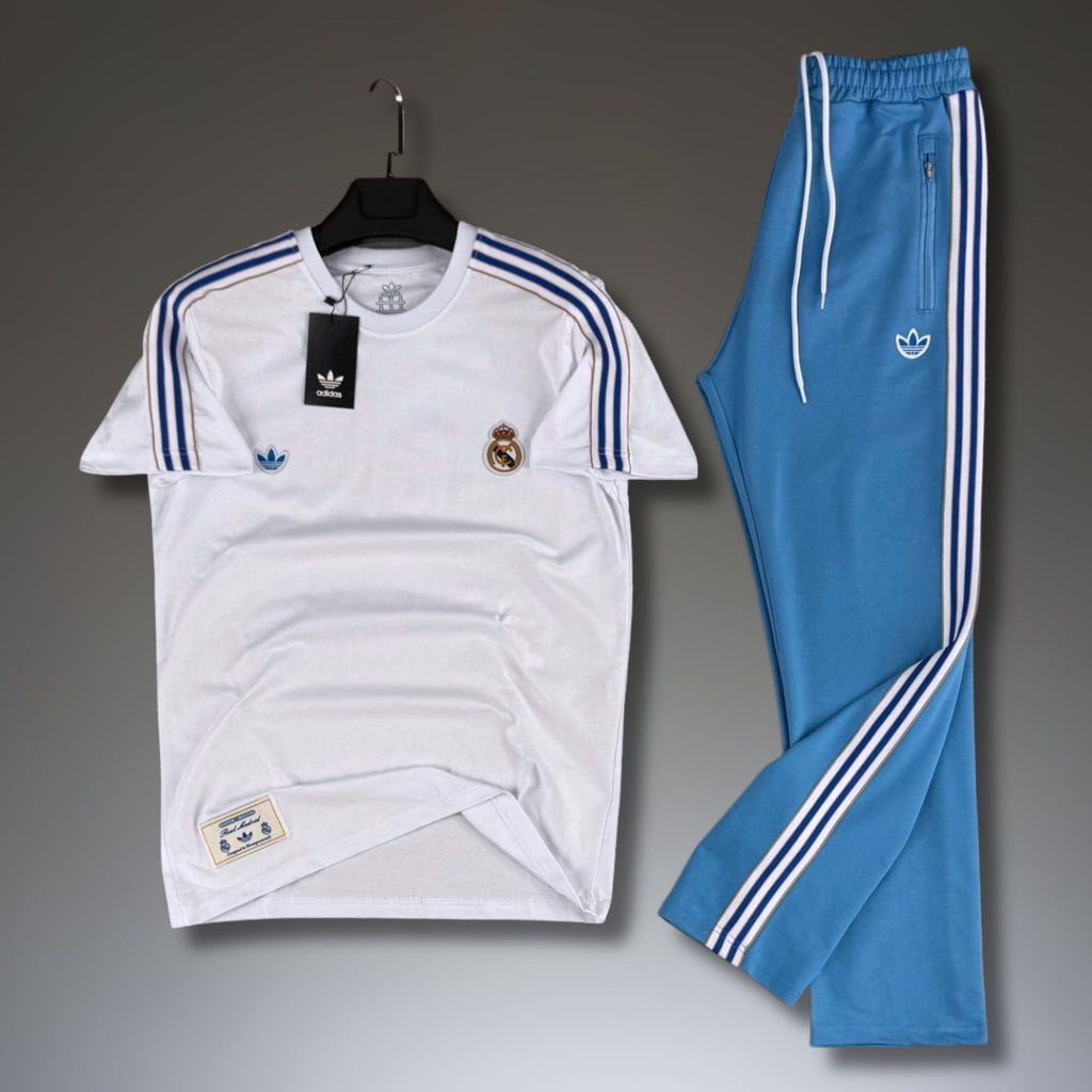 Adidas pánsky letný športový set, bielo-modrý. Real Madrid. Premium kvalita