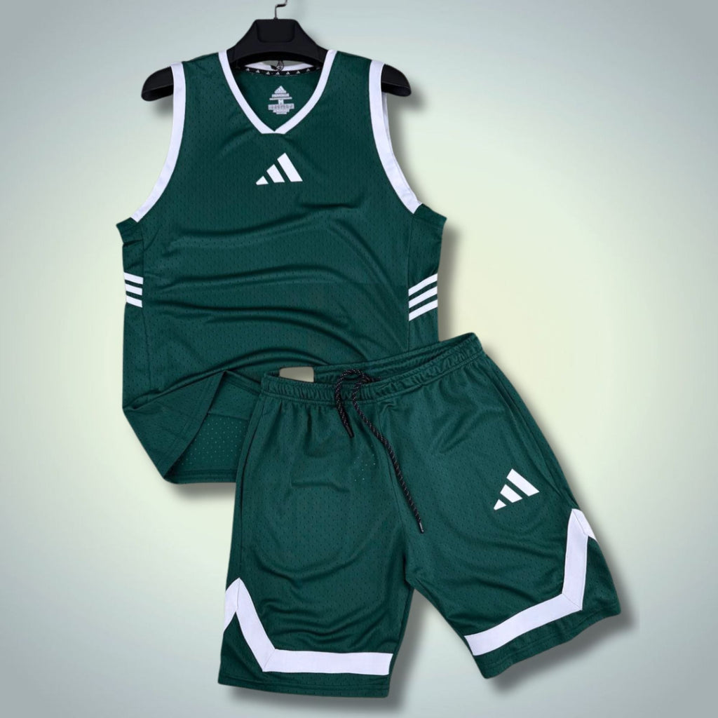 Adidas pánsky krátky športový set s tielkom, zelený. Dri-Fit. Premium kvalita