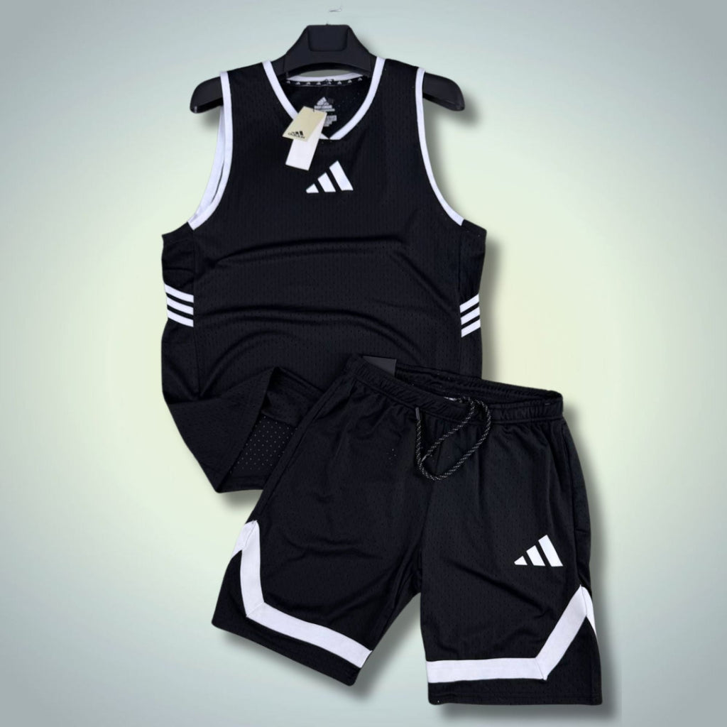 Adidas pánsky krátky športový set s tielkom, čierny. Dri-Fit. Premium kvalita