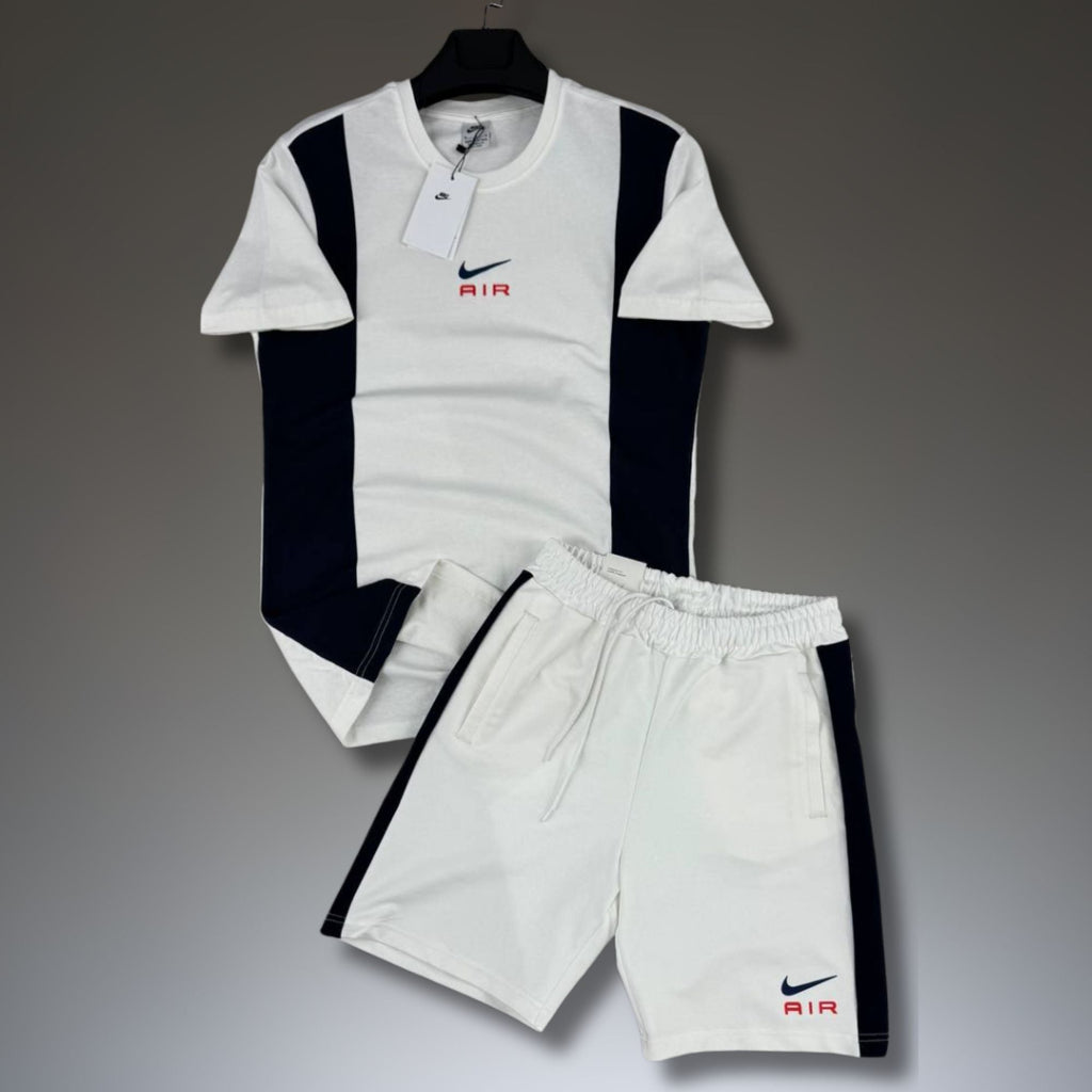 Nike Air pánsky krátky športový set, bielo-čierny. Premium kvalita
