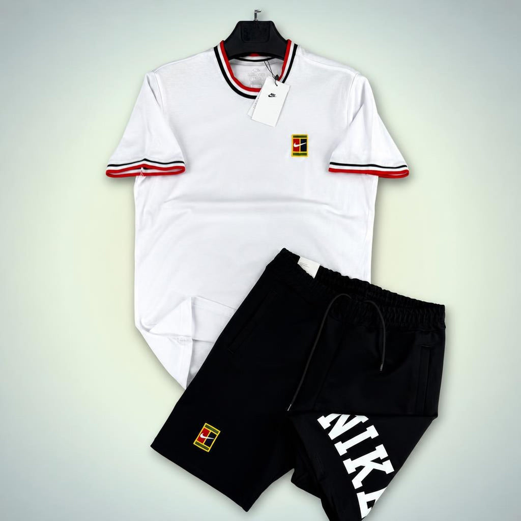 Nike Tennis pánska krátka športová súprava, Bielo-čierna. Premium kvalita