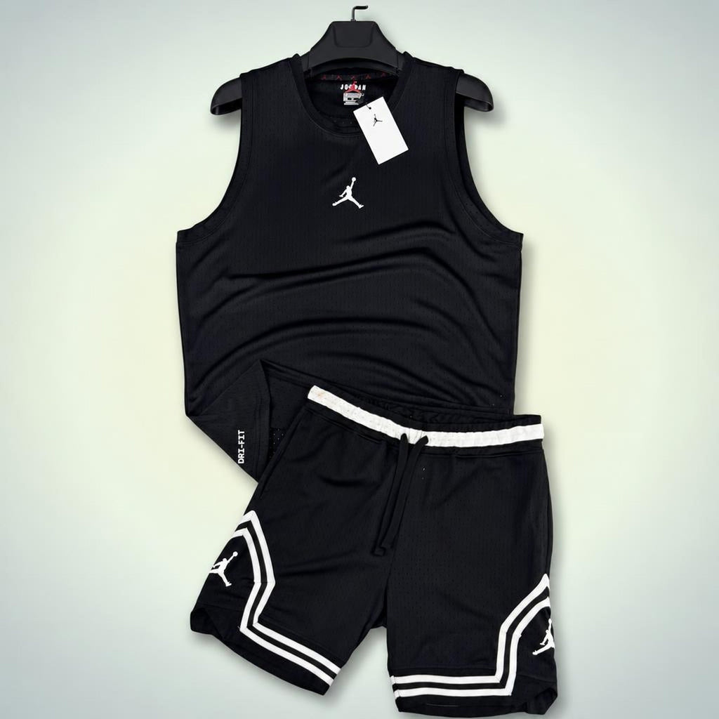 Jordan pánsky krátky športový set s tielkom, čierna. Dri-Fit. Premium kvalita