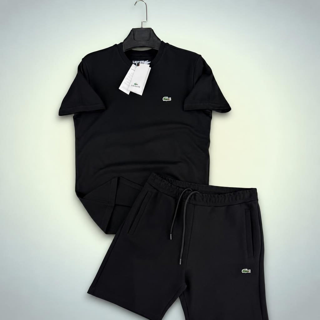 Lacoste Classic pánska krátka športová súprava, čierna. Premium kvalita