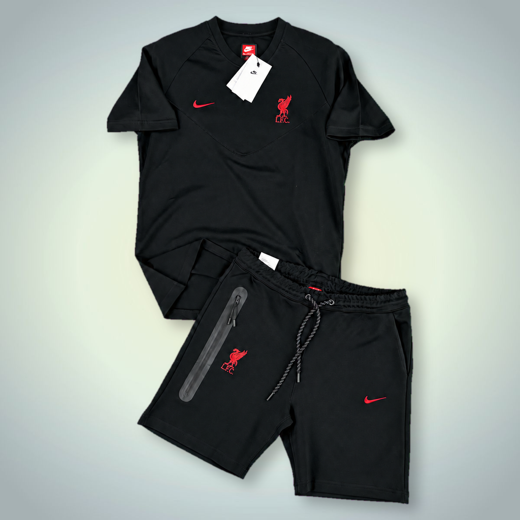 Nike Tech Fleece Liverpool pánska súprava so šortkami, čierna. Prémiová kvalita