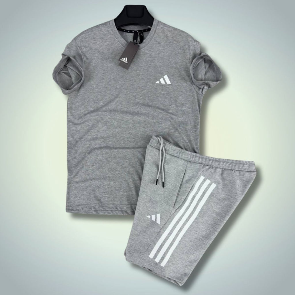 Adidas pánsky set so šortkami, Basic, klasický sivý. Prémiová kvalita