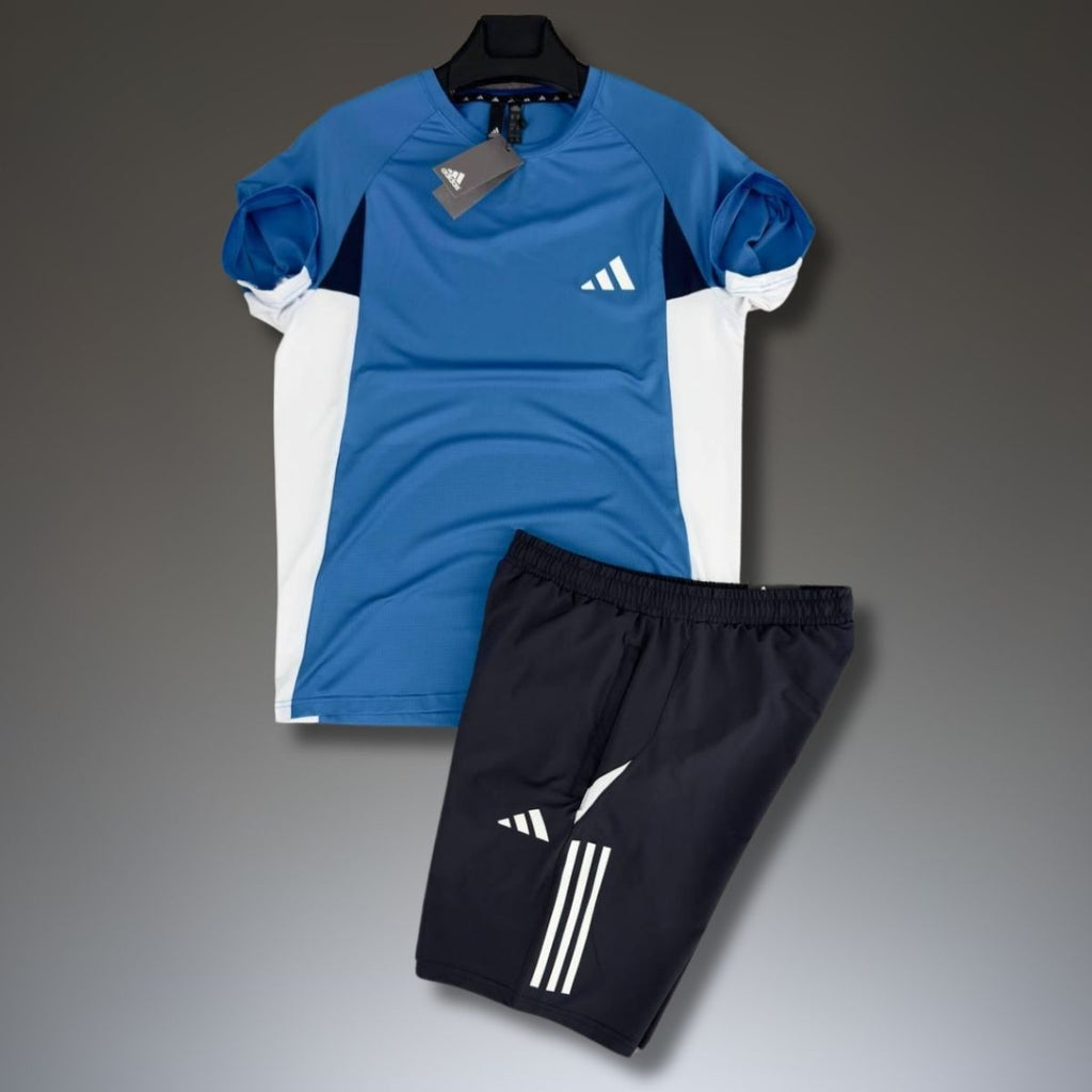 Adidas pánsky športový set s kraťasmi, modro - čierny. Prémiová kvalita