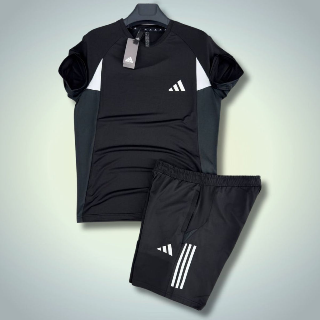 Adidas pánsky športový set so šortkami, čierny. Prémiová kvalita