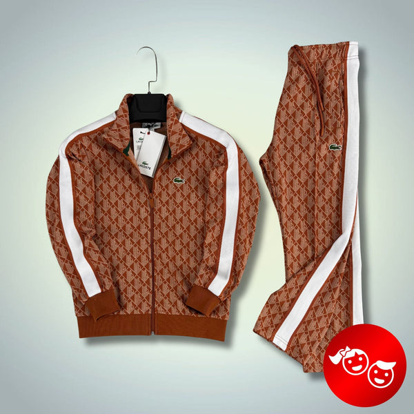 Detská tepláková súprava Lacoste, Jacquard Monogram, béžová, Model 2025. Prémiová kvalita