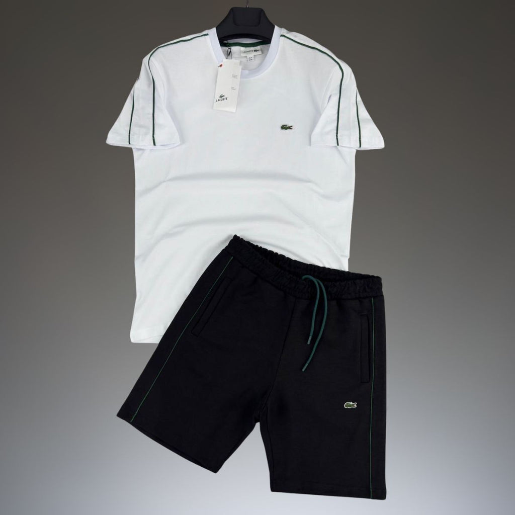 Lacoste pánsky set so šortkami, bielo-čierna. Prémiová kvalita