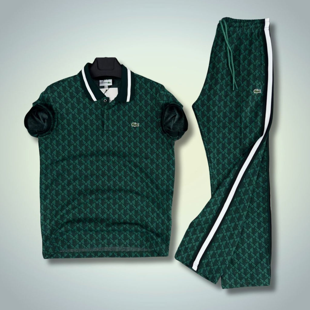 Lacoste pánska letná súprava, Jacquard polo, tmavozelená. Prémiová kvalita