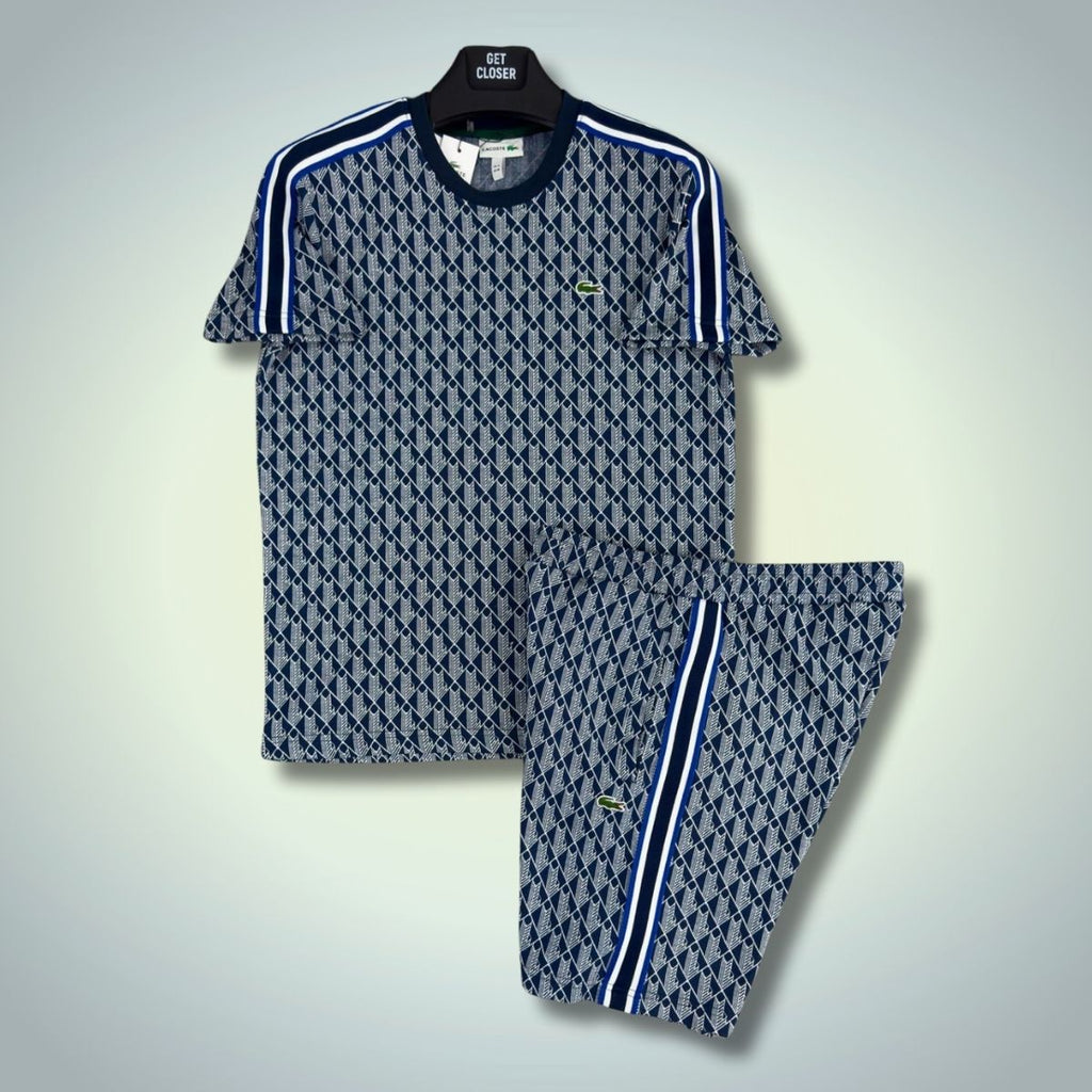 Lacoste pánska súprava so šortkami, Jacquard Monogram, tmavomodrá. Prémiová kvalita