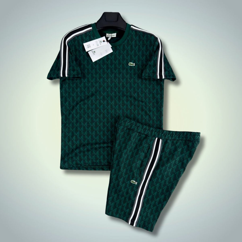 Lacoste pánska súprava so šortkami, Jacquard Monogram, tmavozelená. Prémiová kvalita