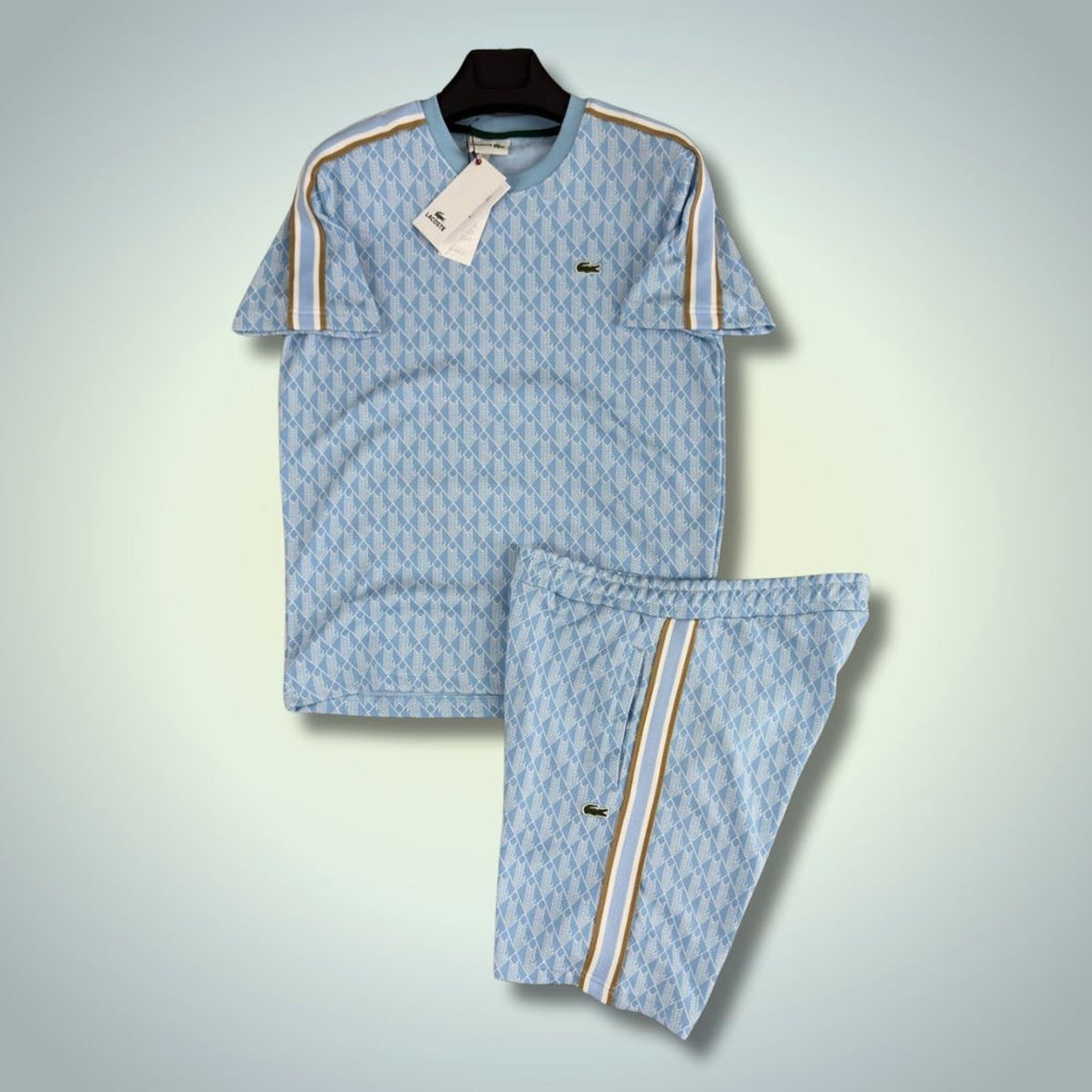 Lacoste pánska súprava so šortkami, Jacquard Monogram, svetlomodrá. Prémiová kvalita