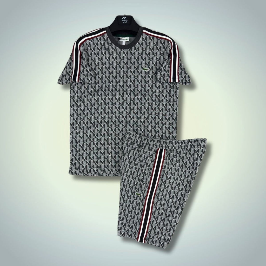 Lacoste pánska súprava so šortkami, Jacquard Monogram, grafitová. Prémiová kvalita
