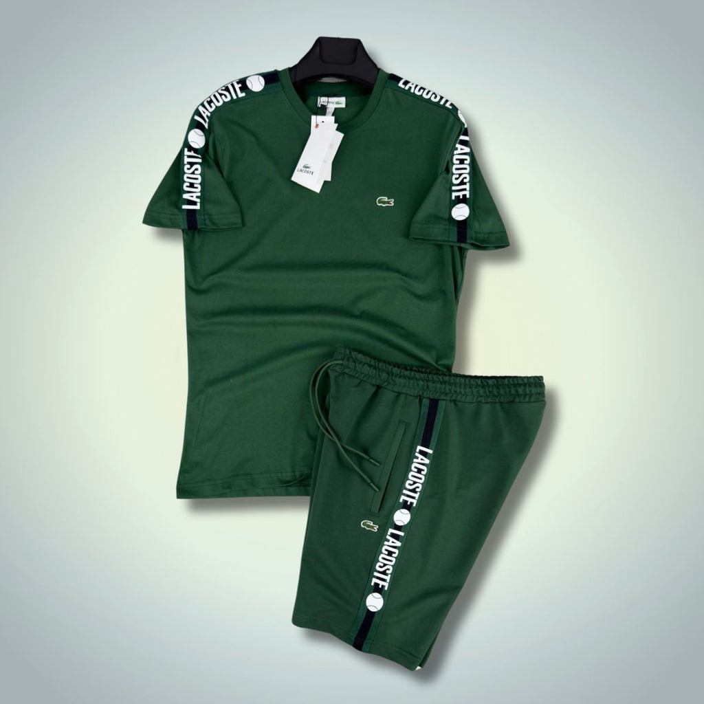 Lacoste pánska súprava so šortkami, pruhom s logom, zelená. Prémiová kvalita