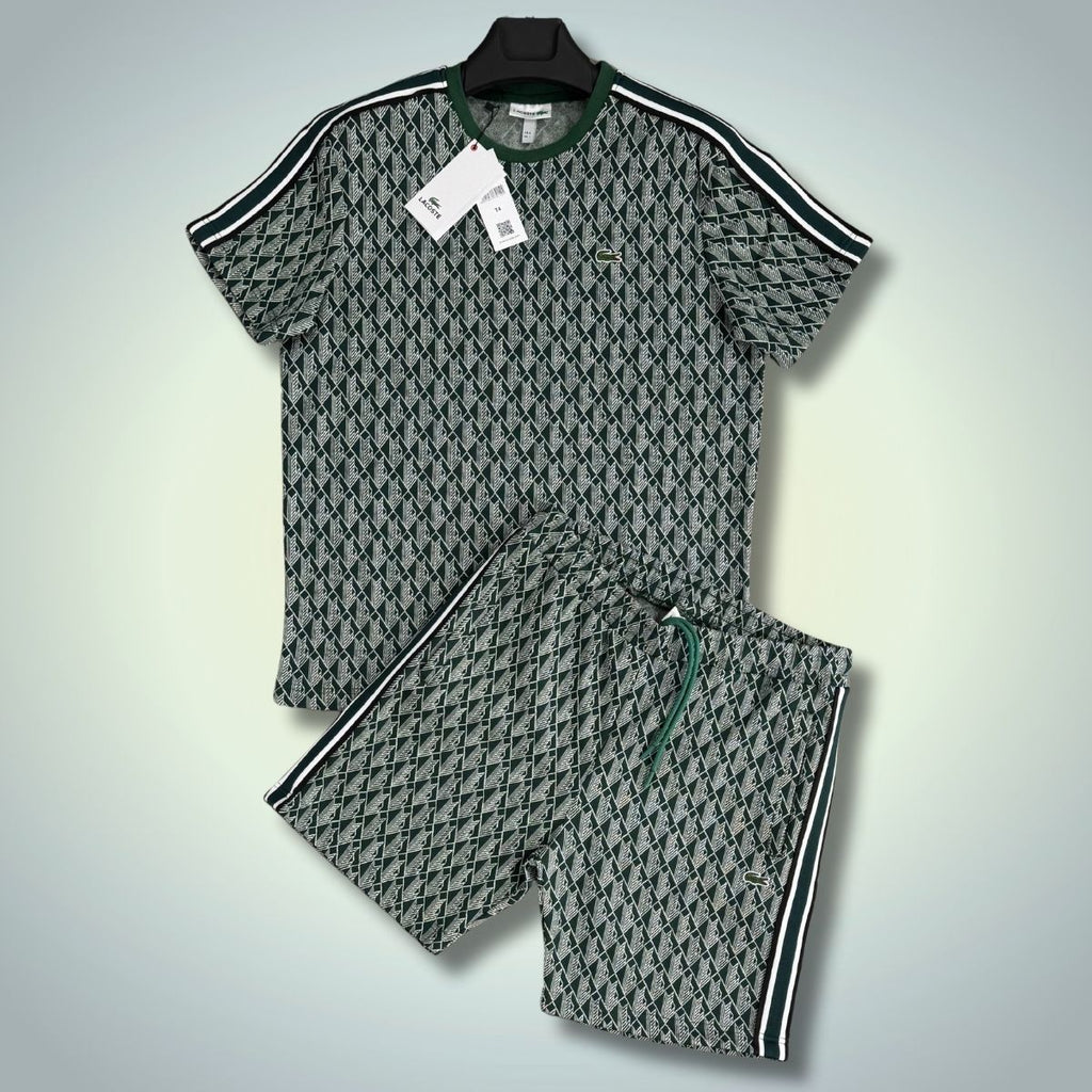 Lacoste pánska súprava so šortkami, Jacquard, zelená. Prémiová kvalita