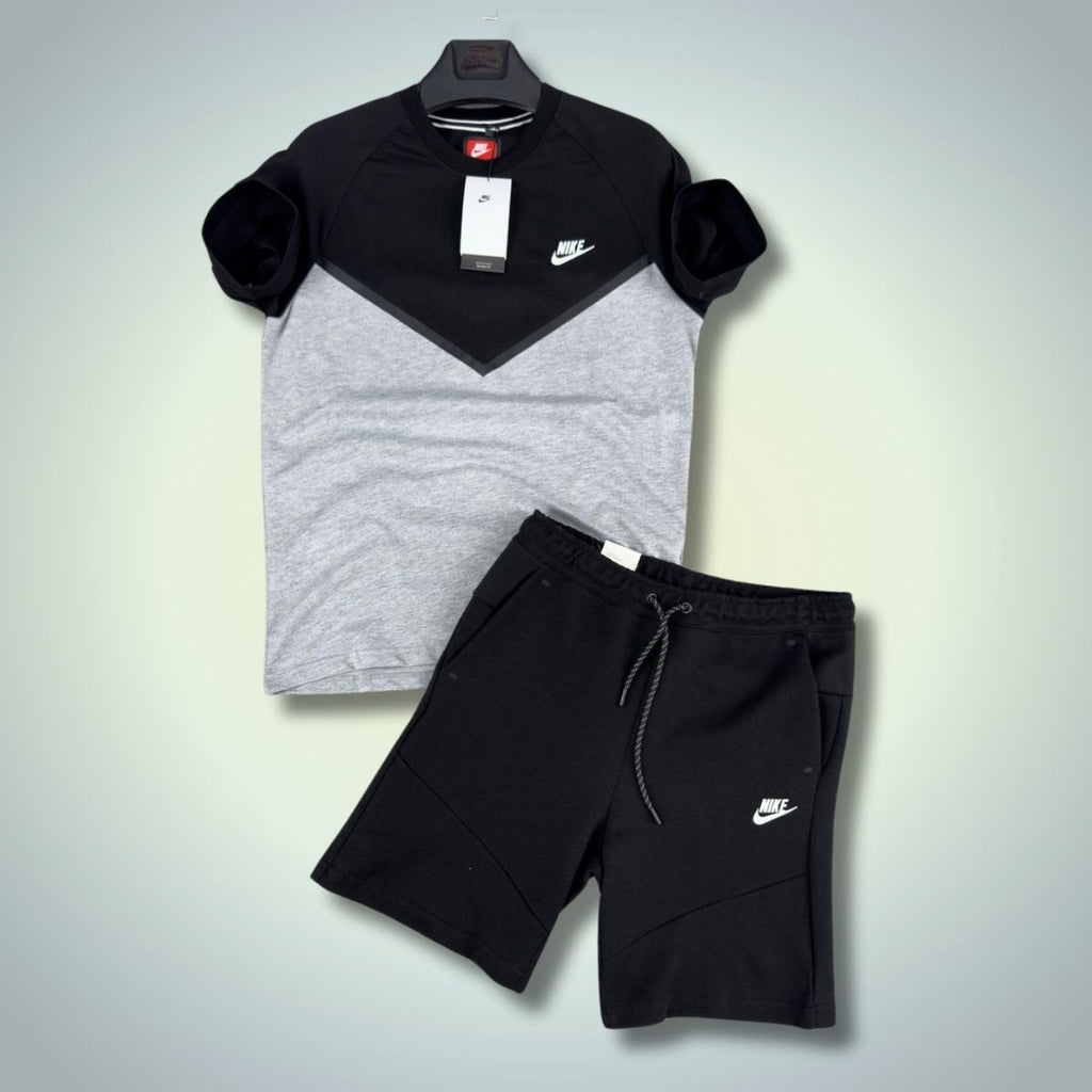 Pánska súprava Nike Tech Fleece so šortkami, čierna - klasická sivá. Prémiová kvalita