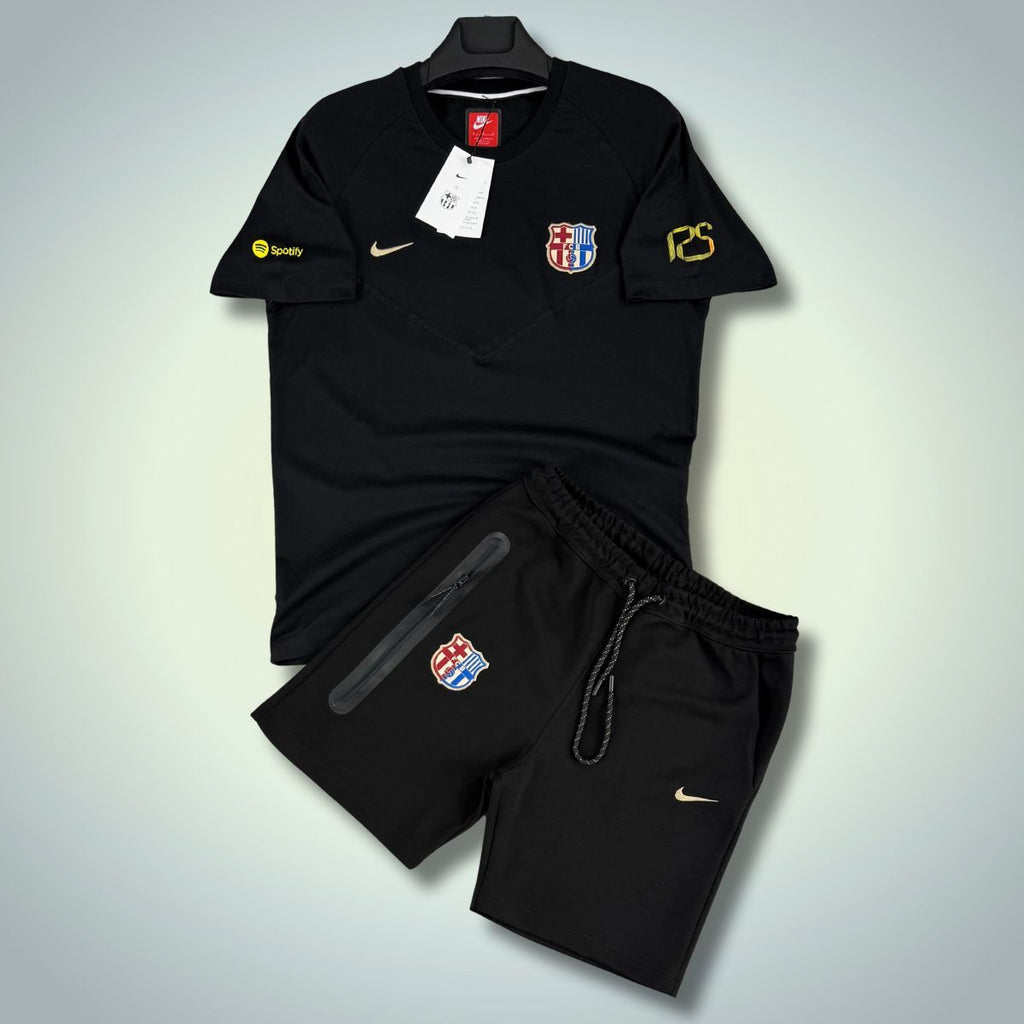 Pánska súprava Nike Barcelona Tech Fleece s šortkami, čierna. Prémiová kvalita