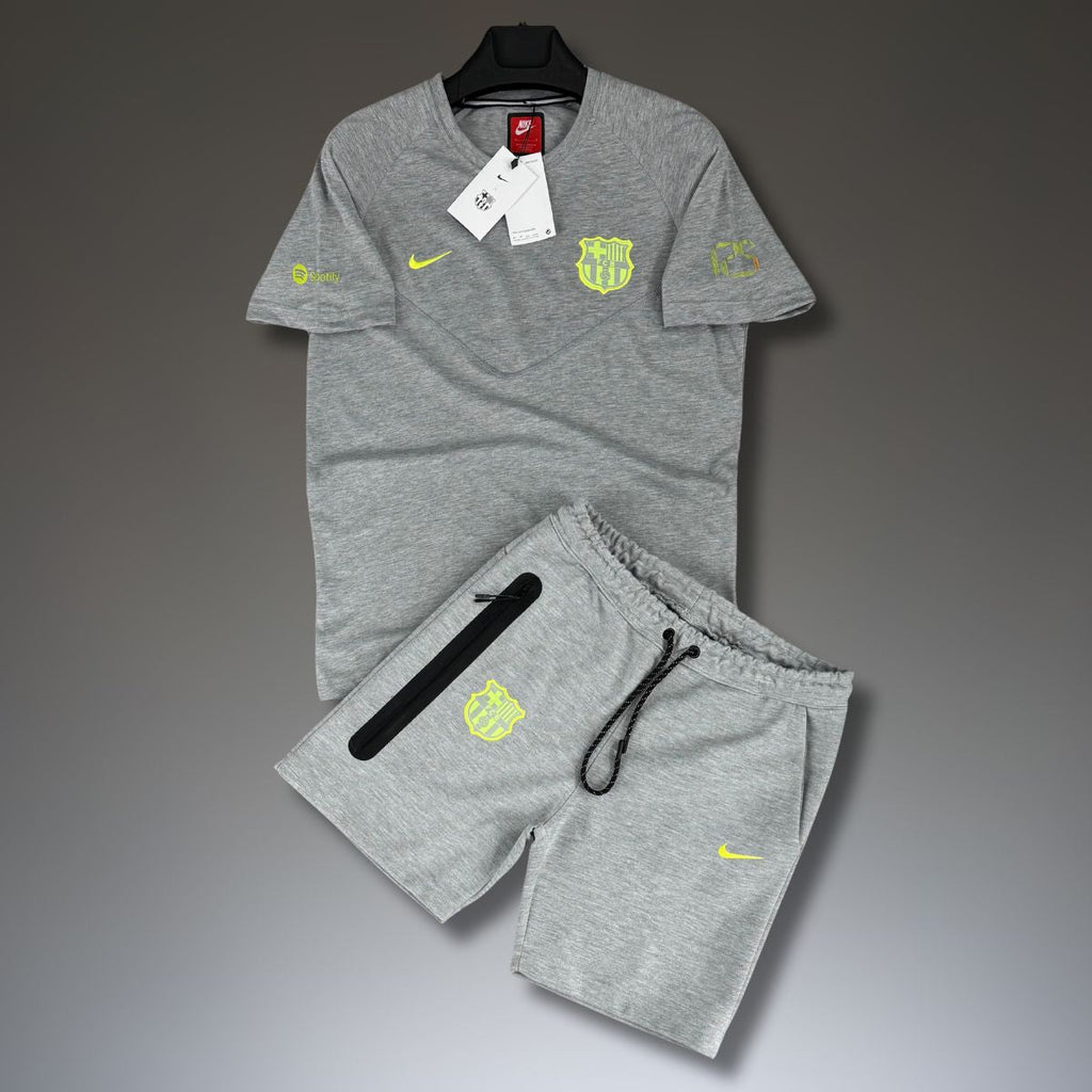 Pánska súprava Nike Barcelona Tech Fleece s šortkami, klasická sivá. Prémiová kvalita