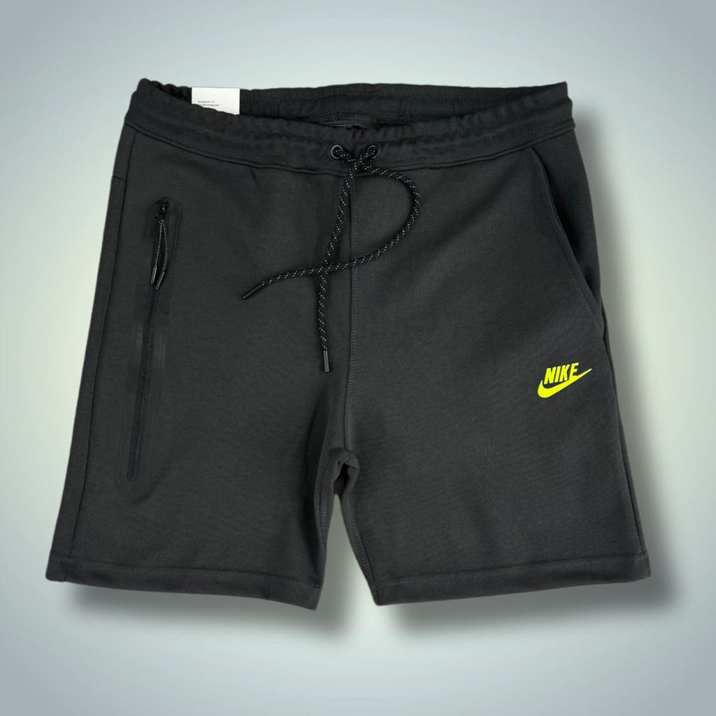 Pánske šortky Nike Tech Fleece, grafitové, neónovo zelené logo. Model 2024. Prémiová kvalita