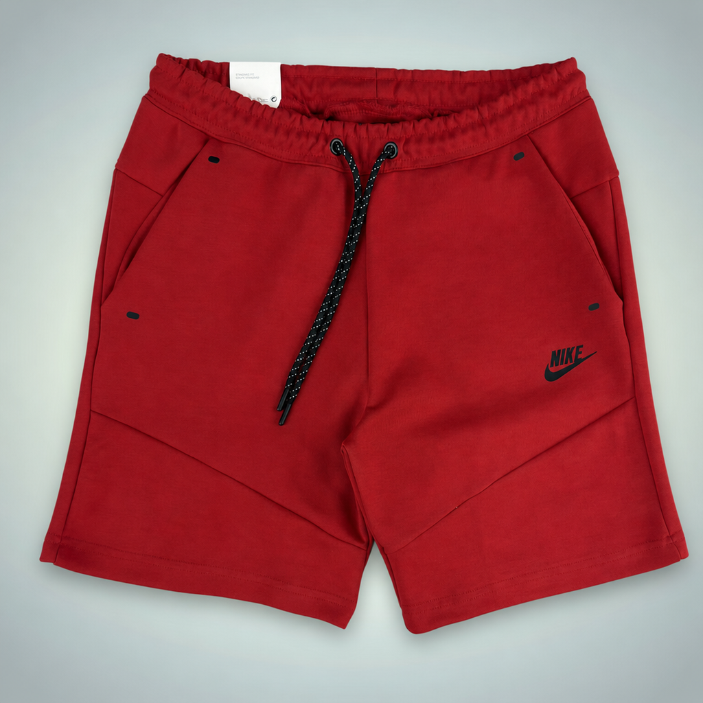 Nike Tech Fleece pánske športové krátke nohavice, Červená. Premium kvalita