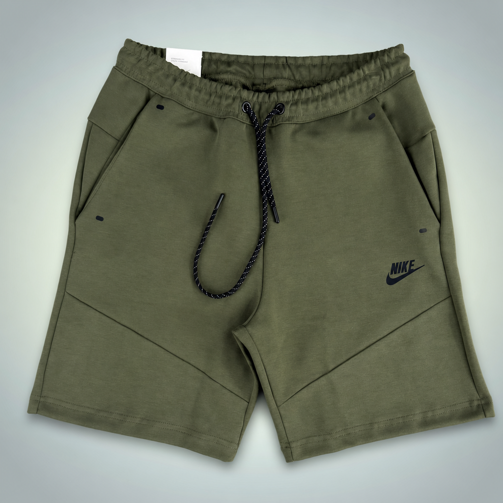 Nike Tech Fleece pánske športové krátke nohavice, olivovo zelená. Premium kvalita